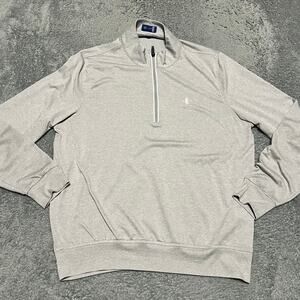 Stitch Golf Quarter Zip Pullover Shirt Mens Medium Gray Long Sleeve